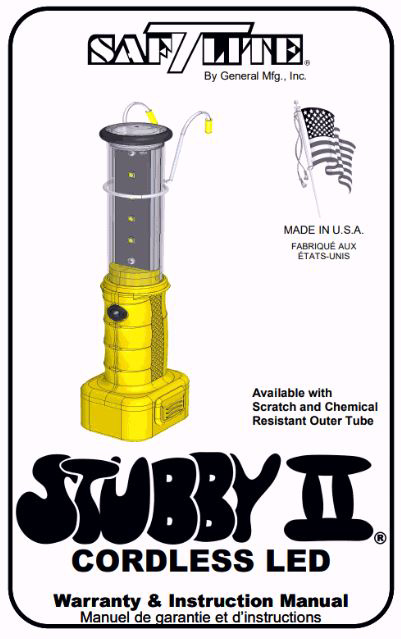 Operator Manual for Stubby II Cordless LED Lights